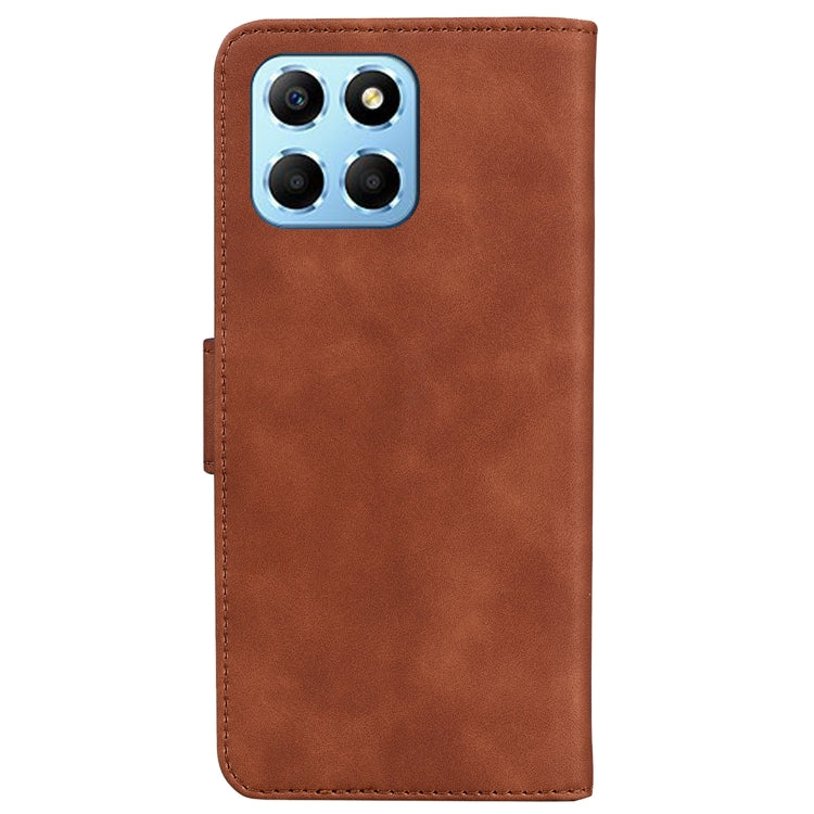 For Honor X8 5G Skin Feel Pure Color Flip Leather Phone Case