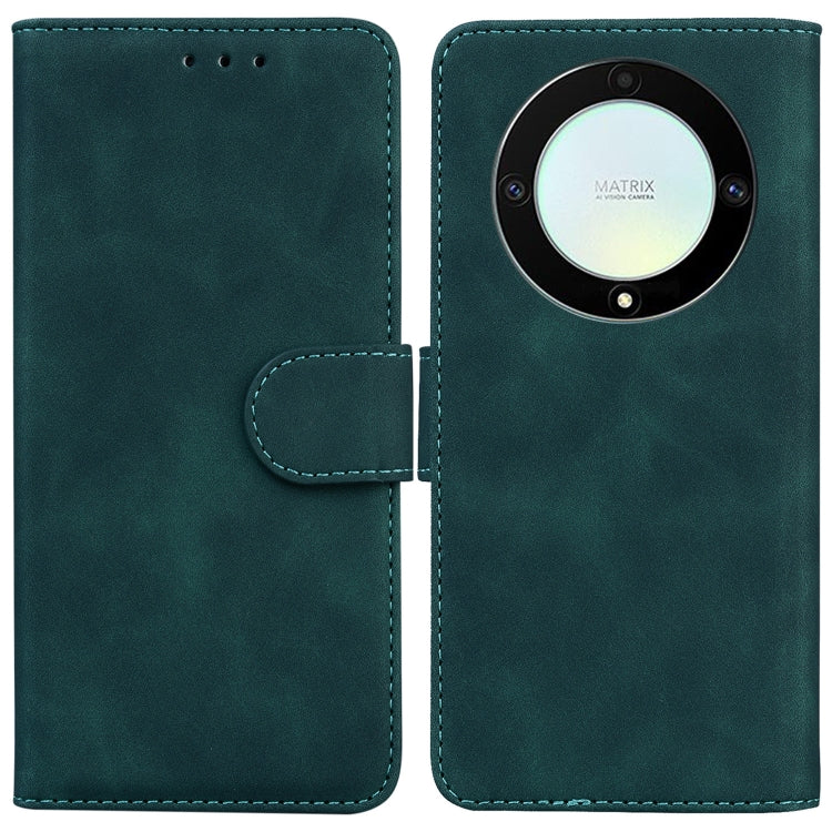 For Honor X9a Skin Feel Pure Color Flip Leather Phone Case