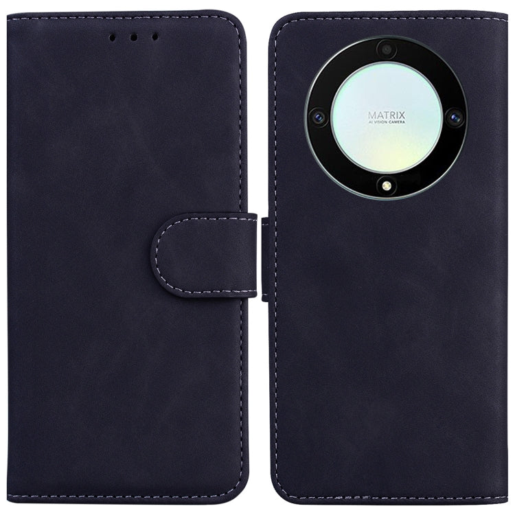 For Honor X9a Skin Feel Pure Color Flip Leather Phone Case