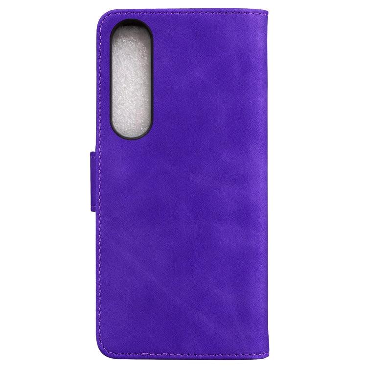For Sony Xperia 1 IV 2023 Skin Feel Pure Color Flip Leather Phone Case