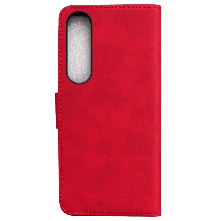 For Sony Xperia 1 IV 2023 Skin Feel Pure Color Flip Leather Phone Case