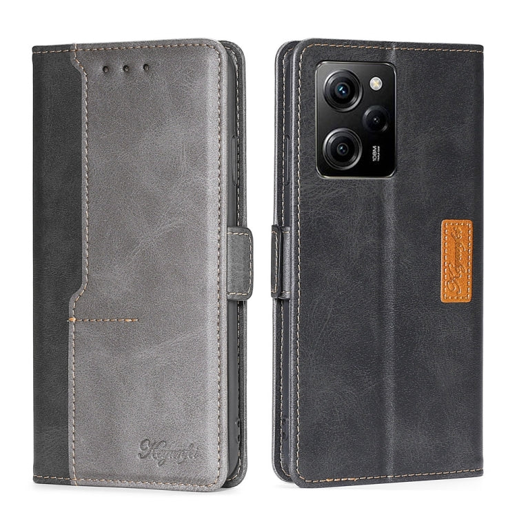 For Xiaomi Redmi Note 12 Pro Speed/Poco X5 Pro Contrast Color Side Buckle Leather Phone Case