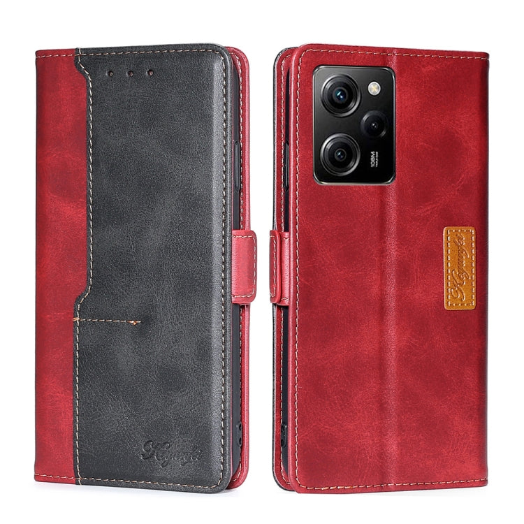 For Xiaomi Redmi Note 12 Pro Speed/Poco X5 Pro Contrast Color Side Buckle Leather Phone Case