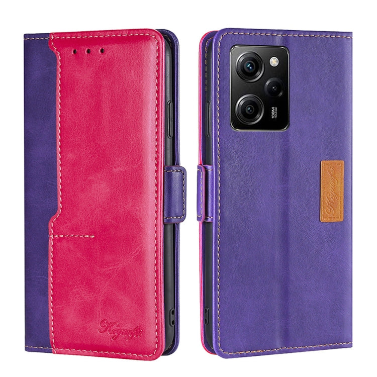 For Xiaomi Redmi Note 12 Pro Speed/Poco X5 Pro Contrast Color Side Buckle Leather Phone Case