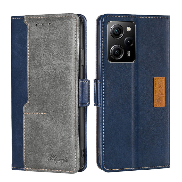 For Xiaomi Redmi Note 12 Pro Speed/Poco X5 Pro Contrast Color Side Buckle Leather Phone Case