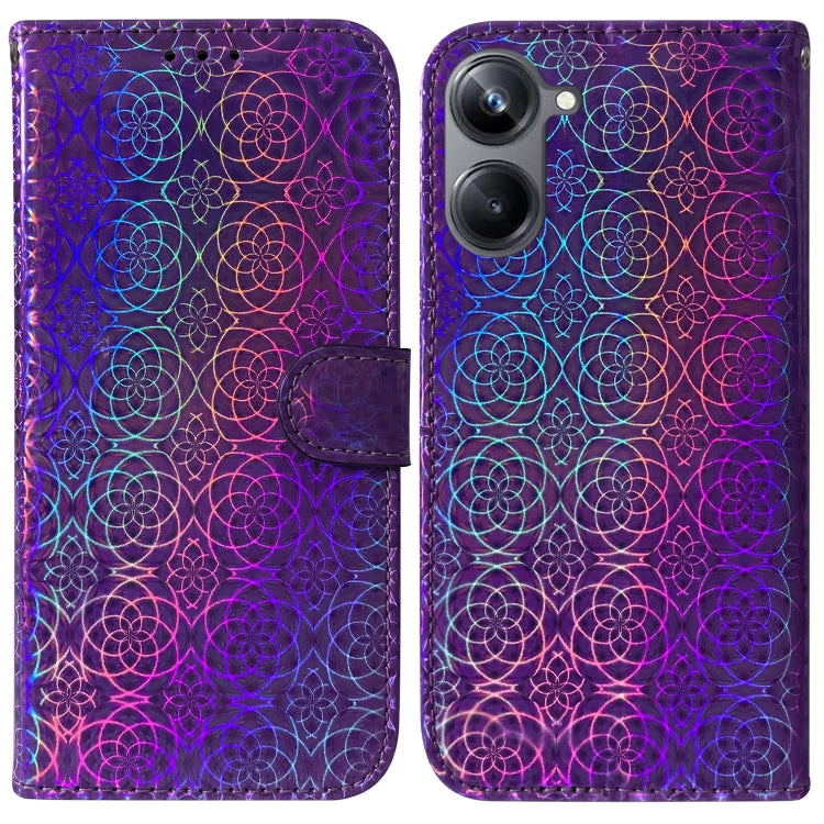 For Realme 10 Pro 5G Colorful Magnetic Buckle Leather Phone Case