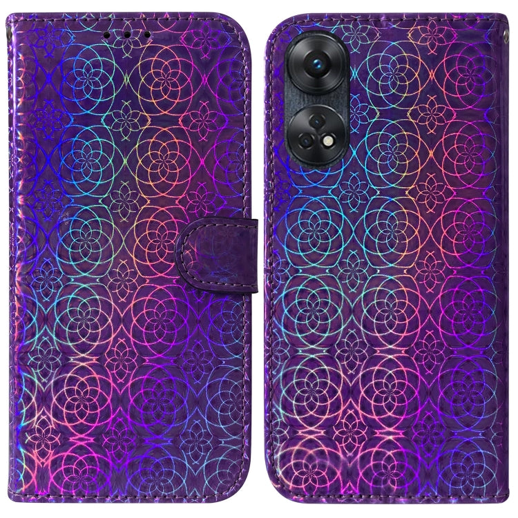 For OPPO Reno8 T 4G Colorful Magnetic Buckle Leather Phone Case