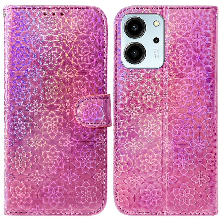 For Honor 80 SE Colorful Magnetic Buckle Leather Phone Case