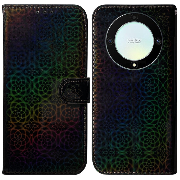 For Honor X9a Colorful Magnetic Buckle Leather Phone Case