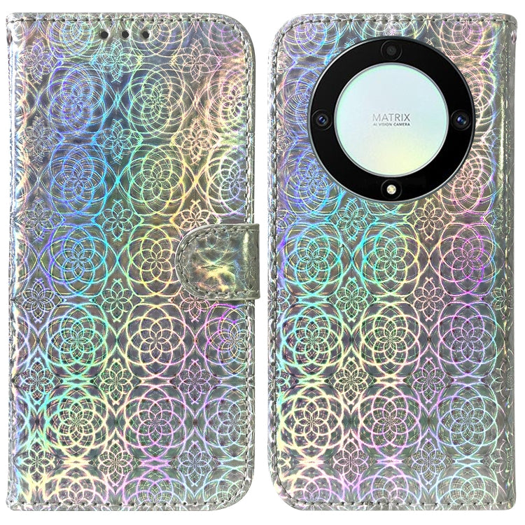 For Honor X9a Colorful Magnetic Buckle Leather Phone Case