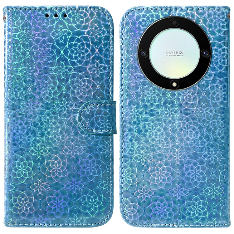 For Honor X9a Colorful Magnetic Buckle Leather Phone Case