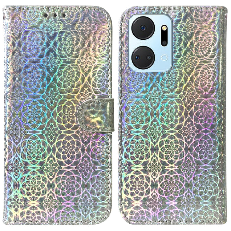 For Honor X7A Colorful Magnetic Buckle Leather Phone Case