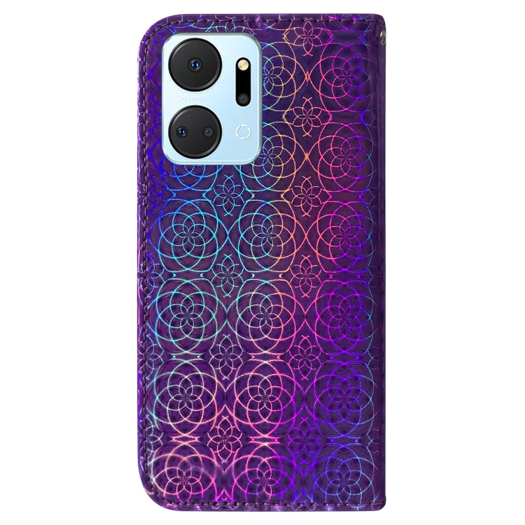 For Honor X7A Colorful Magnetic Buckle Leather Phone Case