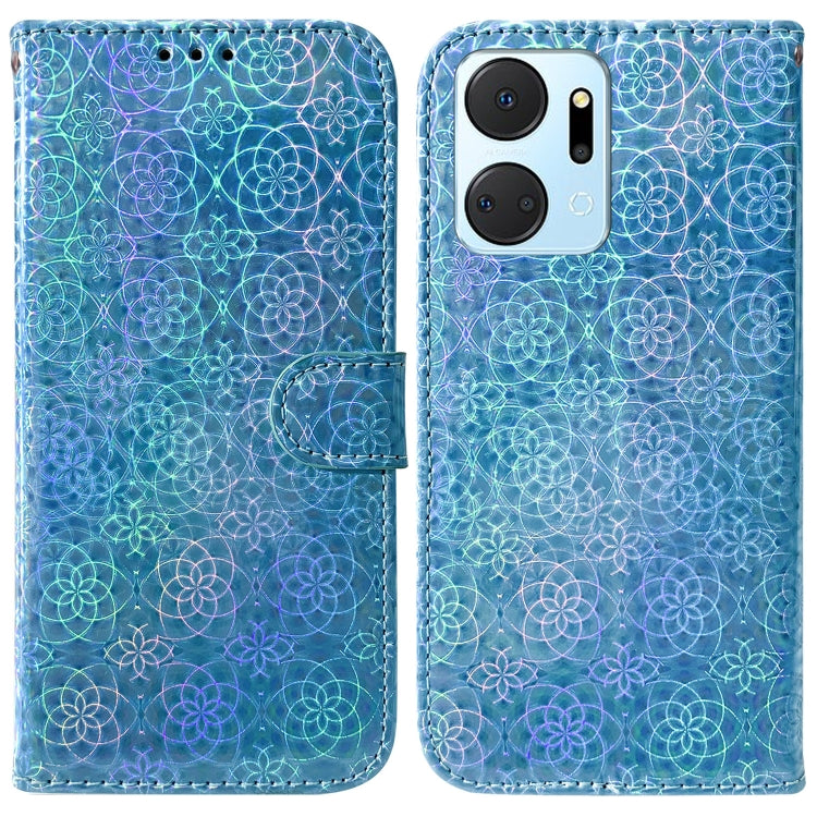 For Honor X7A Colorful Magnetic Buckle Leather Phone Case