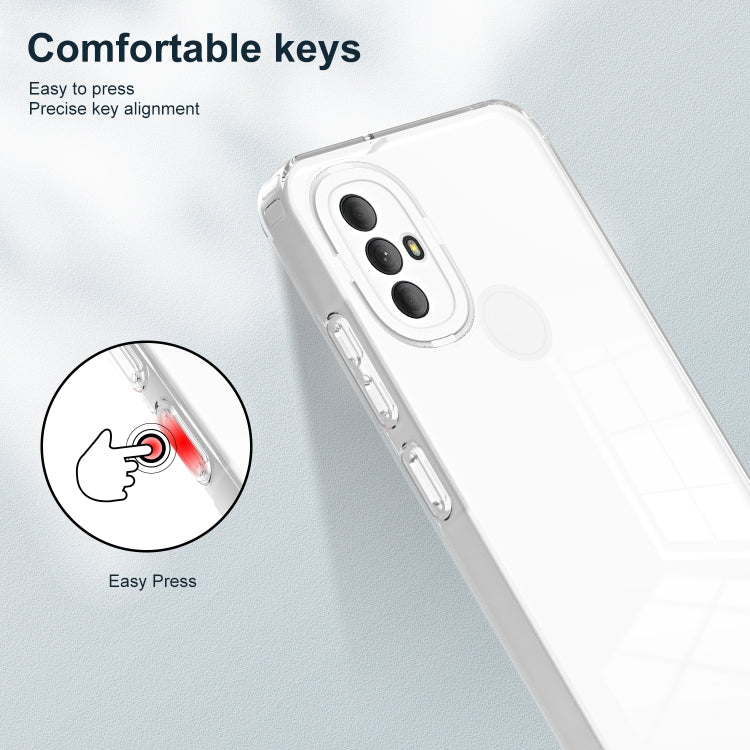 For Motorola Moto G Power 2022 3 in 1 Clear TPU Color PC Frame Phone Case