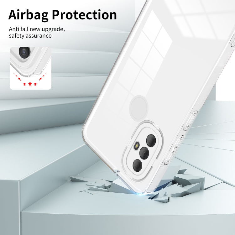 For Motorola Moto G Power 2022 3 in 1 Clear TPU Color PC Frame Phone Case