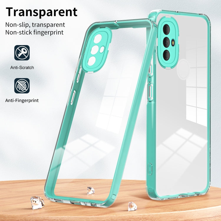 For Motorola Moto G Power 2022 3 in 1 Clear TPU Color PC Frame Phone Case