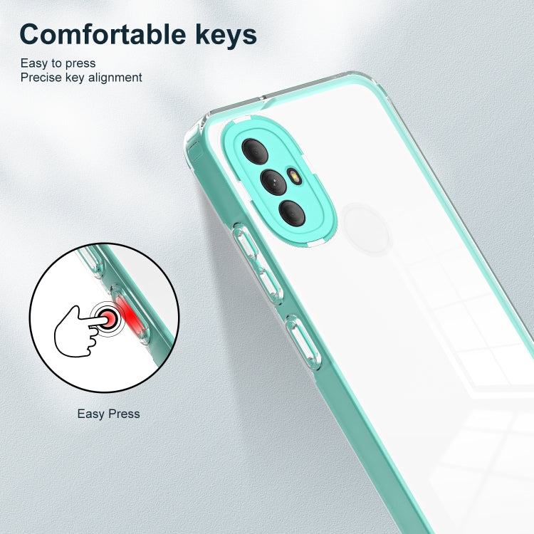 For Motorola Moto G Power 2022 3 in 1 Clear TPU Color PC Frame Phone Case