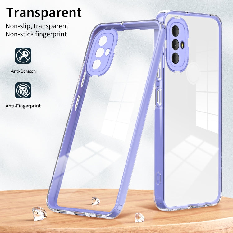 For Motorola Moto G Power 2022 3 in 1 Clear TPU Color PC Frame Phone Case
