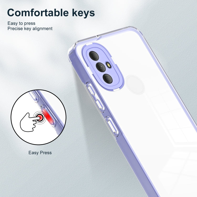 For Motorola Moto G Power 2022 3 in 1 Clear TPU Color PC Frame Phone Case