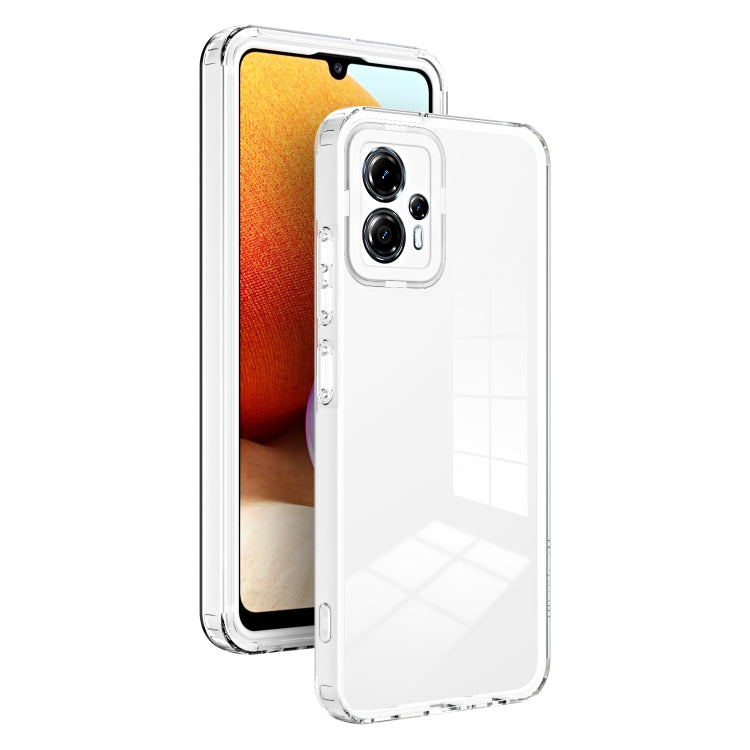 For Motorola Moto G13 3 in 1 Clear TPU Color PC Frame Phone Case