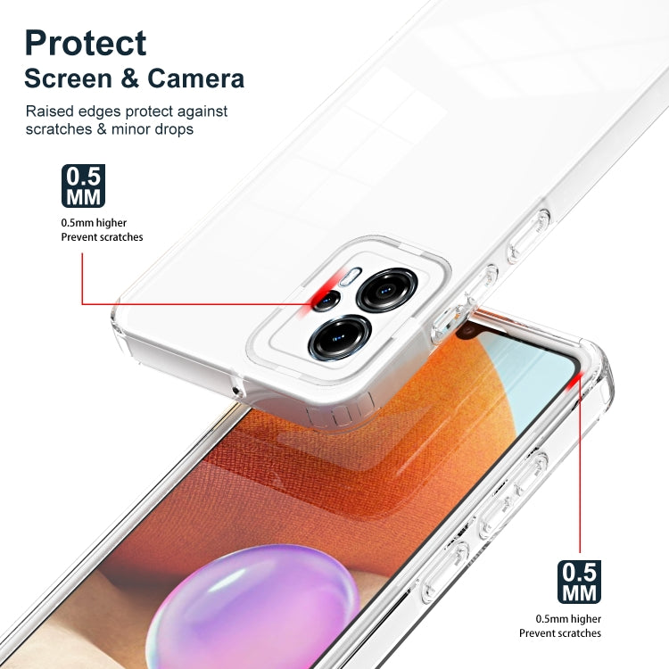 For Motorola Moto G13 3 in 1 Clear TPU Color PC Frame Phone Case