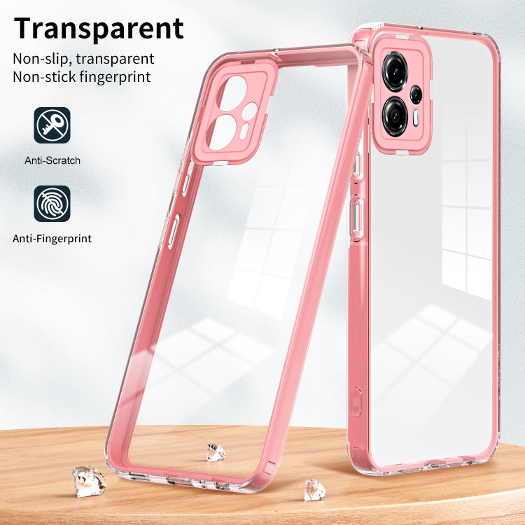 For Motorola Moto G13 3 in 1 Clear TPU Color PC Frame Phone Case
