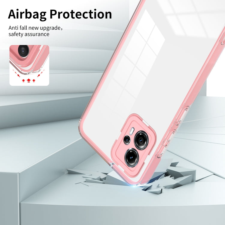 For Motorola Moto G13 3 in 1 Clear TPU Color PC Frame Phone Case