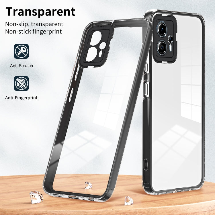 For Motorola Moto G13 3 in 1 Clear TPU Color PC Frame Phone Case