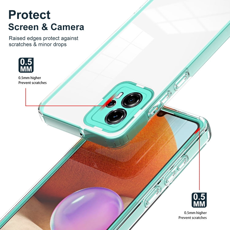 For Motorola Moto G13 3 in 1 Clear TPU Color PC Frame Phone Case