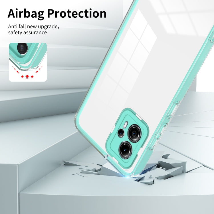 For Motorola Moto G13 3 in 1 Clear TPU Color PC Frame Phone Case