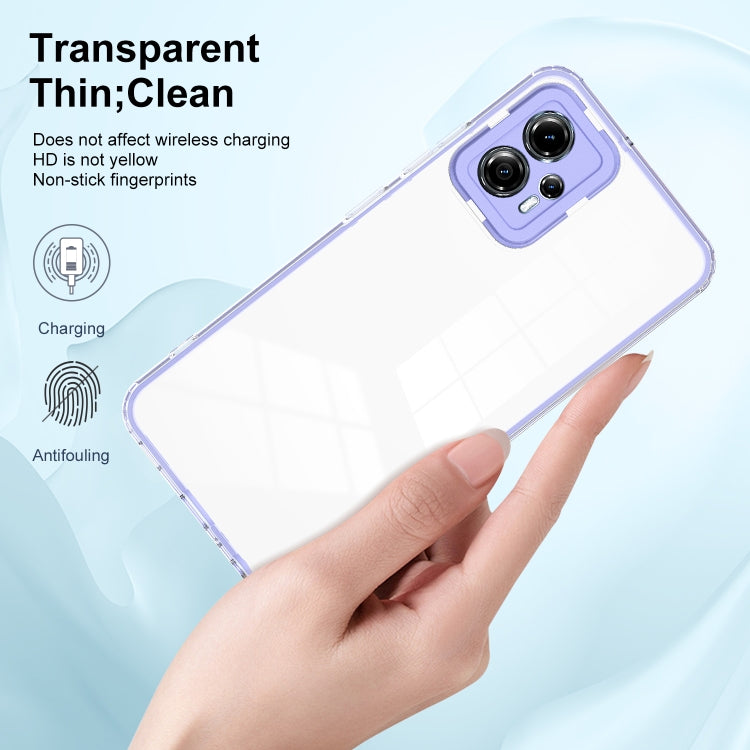 For Motorola Moto G13 3 in 1 Clear TPU Color PC Frame Phone Case