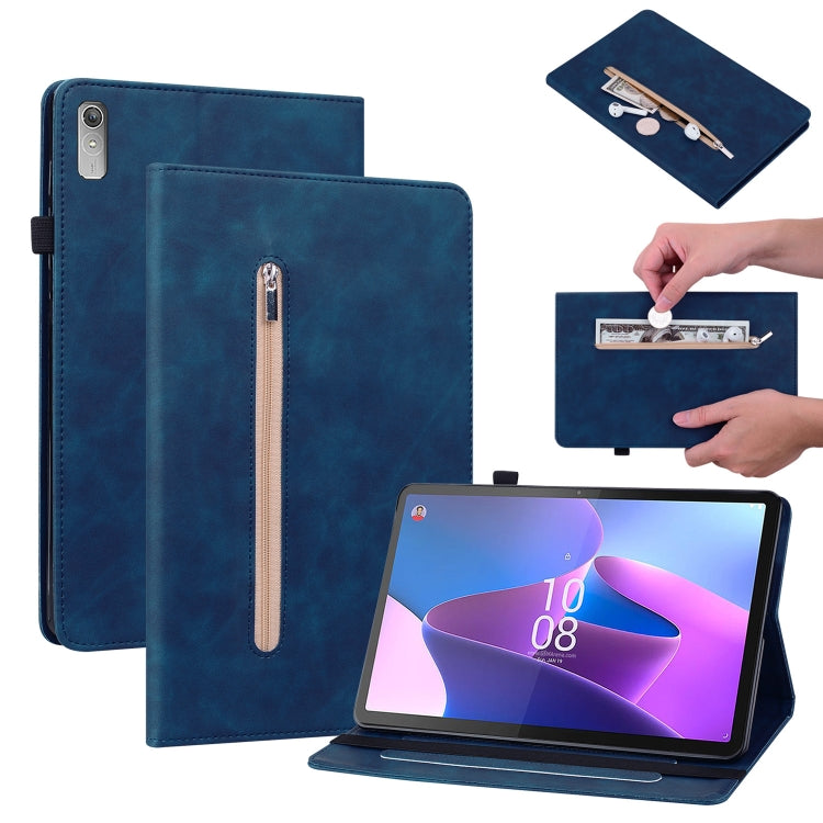 For Lenovo Tab P11 Gen 2 11.5 Skin Feel Solid Color Zipper Leather Tablet Case