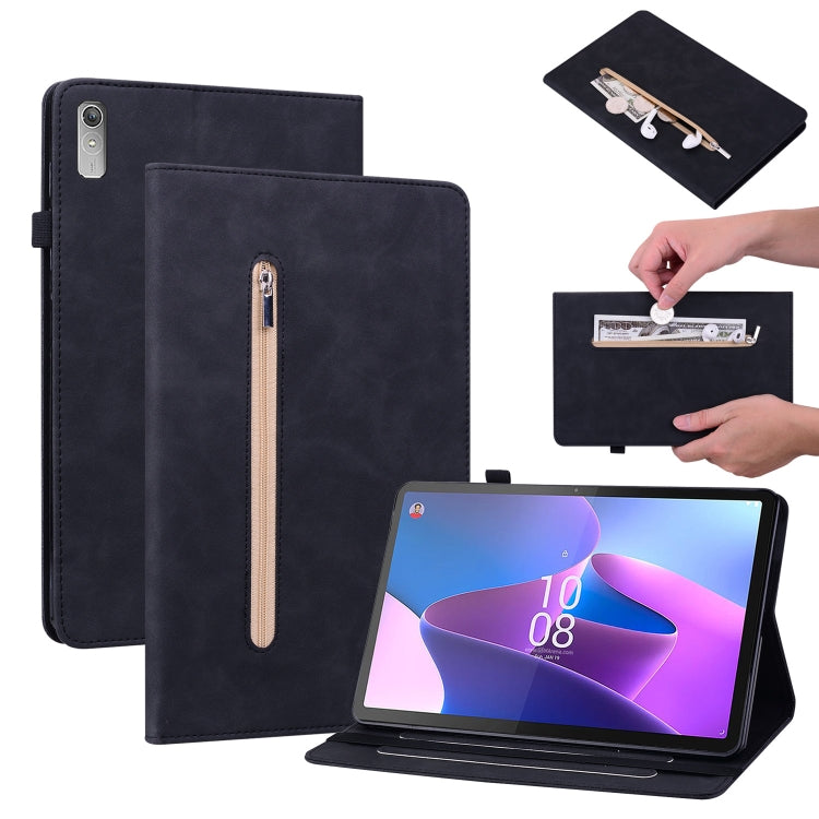 For Lenovo Tab P11 Gen 2 11.5 Skin Feel Solid Color Zipper Leather Tablet Case