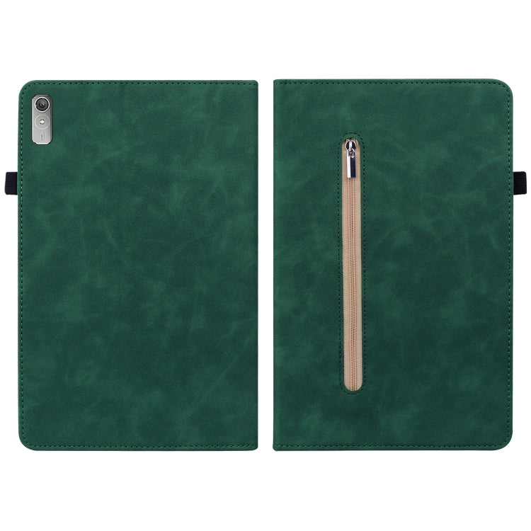For Lenovo Tab P11 Gen 2 11.5 Skin Feel Solid Color Zipper Leather Tablet Case