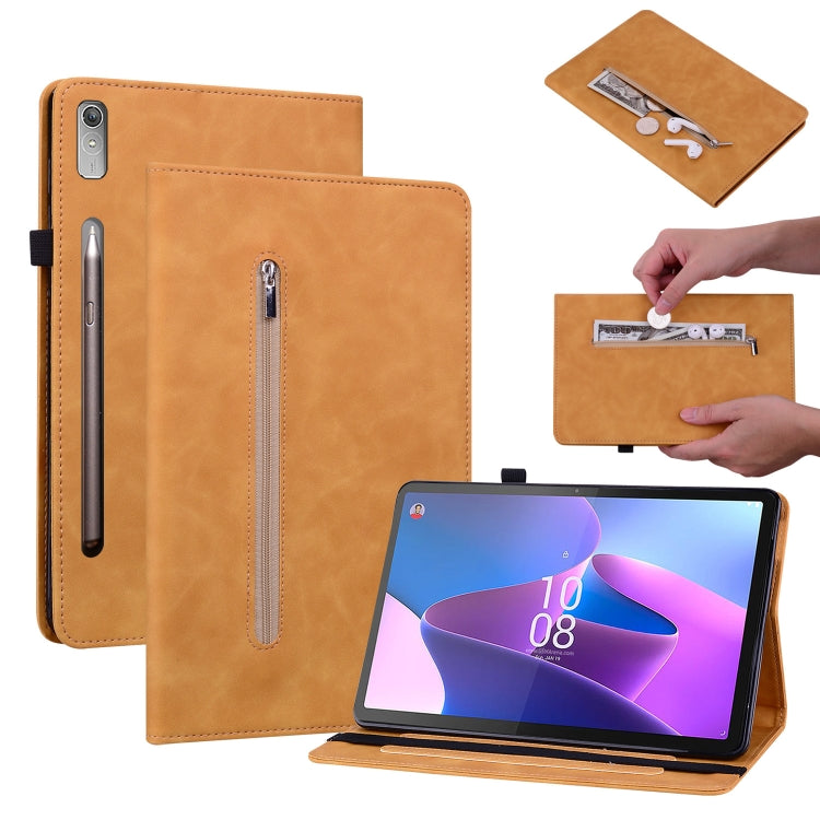 For Lenovo Tab P11 Pro Gen 2 11.2 Skin Feel Solid Color Zipper Leather Tablet Case