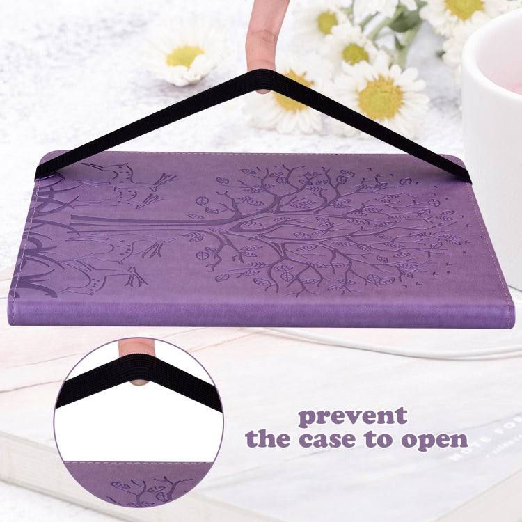 For Lenovo Tab M8 4th Gen TB-300FU Tree & Deer Pattern Embossed Leather Tablet Case