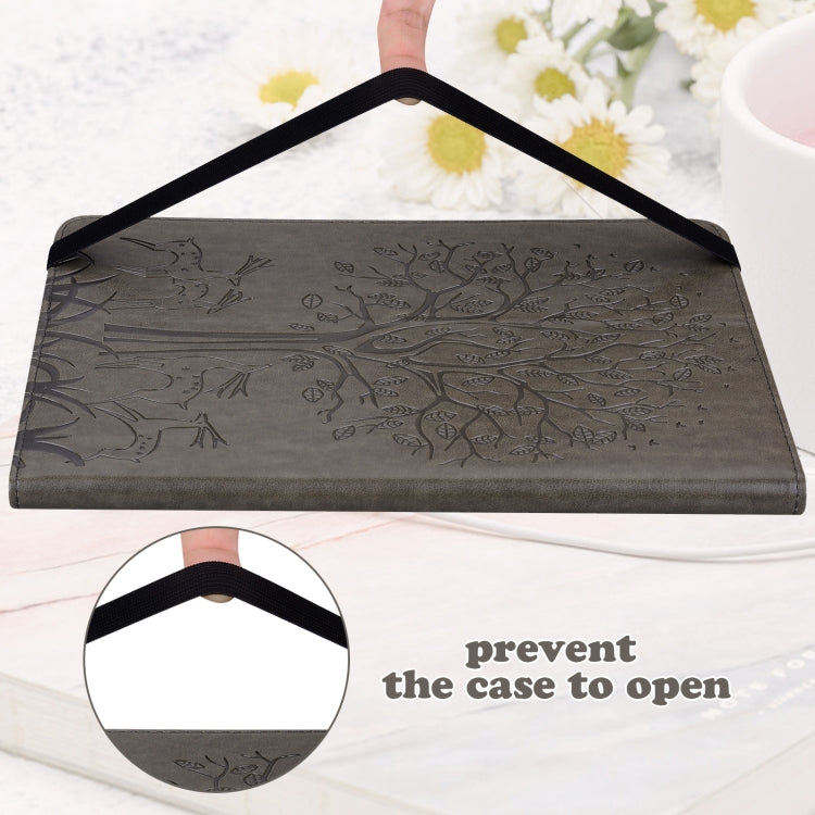 For Lenovo Tab M8 4th Gen TB-300FU Tree & Deer Pattern Embossed Leather Tablet Case