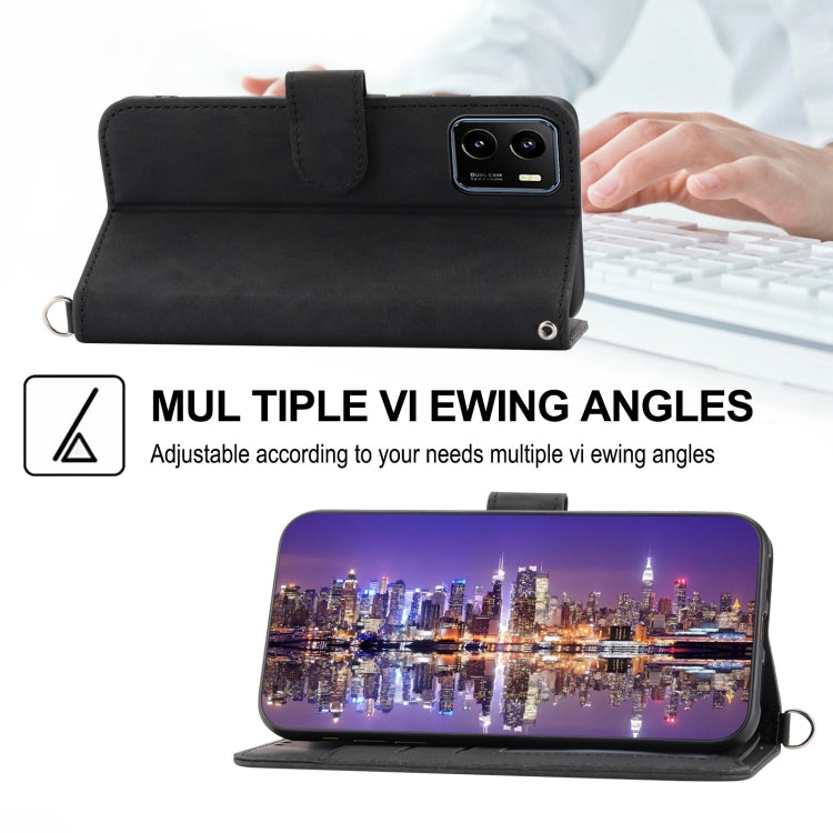 For vivo Y15s 2021 Skin-feel Flowers Embossed Wallet Leather Phone Case