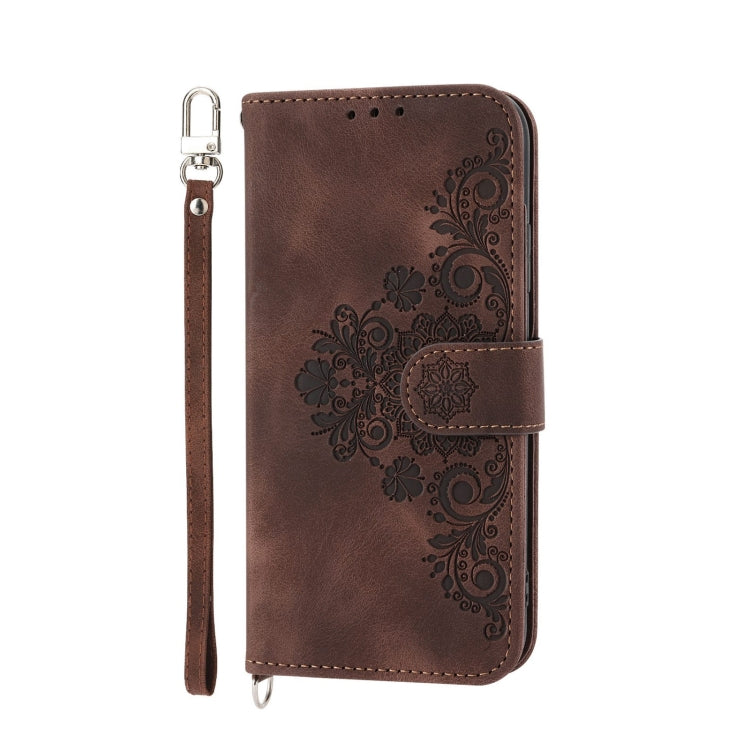 For vivo V25 5G Skin-feel Flowers Embossed Wallet Leather Phone Case