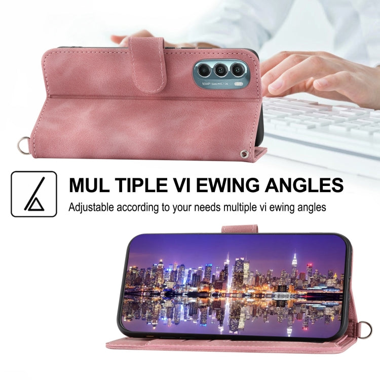 For Motorola Moto G Stylus 5G 2022 Skin-feel Flowers Embossed Wallet Leather Phone Case