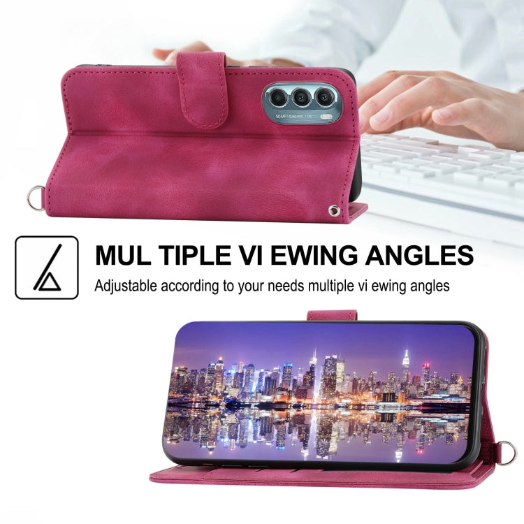 For Motorola Moto G Stylus 5G 2022 Skin-feel Flowers Embossed Wallet Leather Phone Case