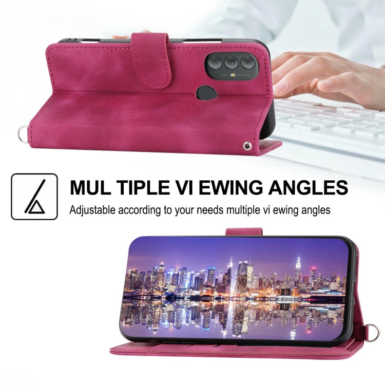 For Motorola Moto G Power 2022 Skin-feel Flowers Embossed Wallet Leather Phone Case