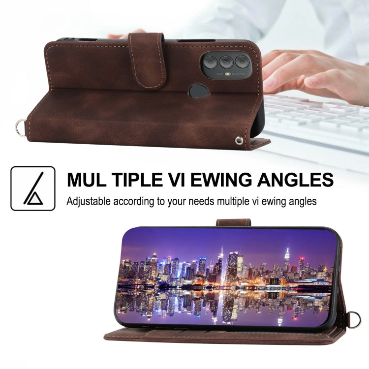 For Motorola Moto G Power 2022 Skin-feel Flowers Embossed Wallet Leather Phone Case