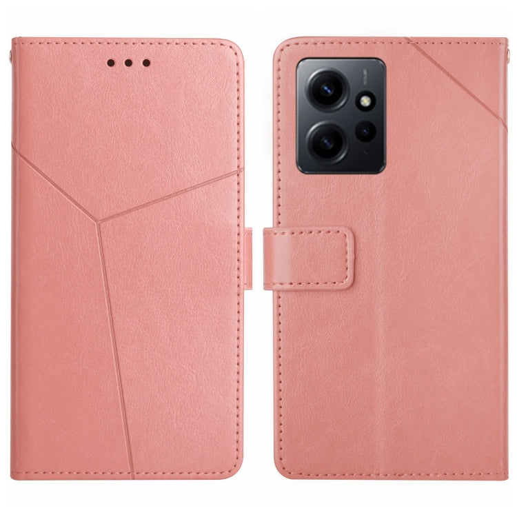 For Xiaomi Redmi Note 12 4G Global HT01 Y-shaped Pattern Flip Leather Phone Case