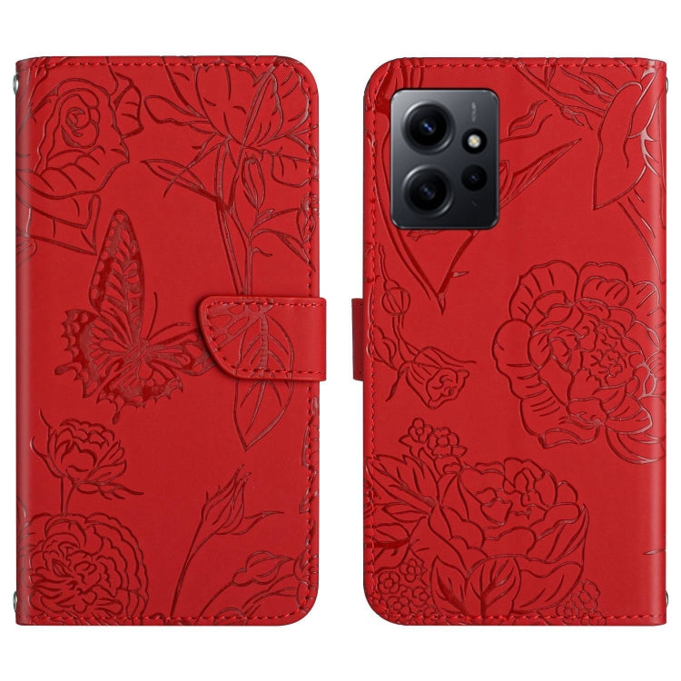 For Xiaomi Redmi Note 12 4G Global HT03 Skin Feel Butterfly Embossed Flip Leather Phone Case