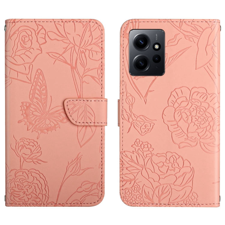 For Xiaomi Redmi Note 12 4G Global HT03 Skin Feel Butterfly Embossed Flip Leather Phone Case