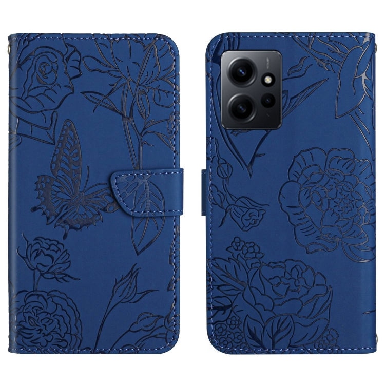 For Xiaomi Redmi Note 12 4G Global HT03 Skin Feel Butterfly Embossed Flip Leather Phone Case