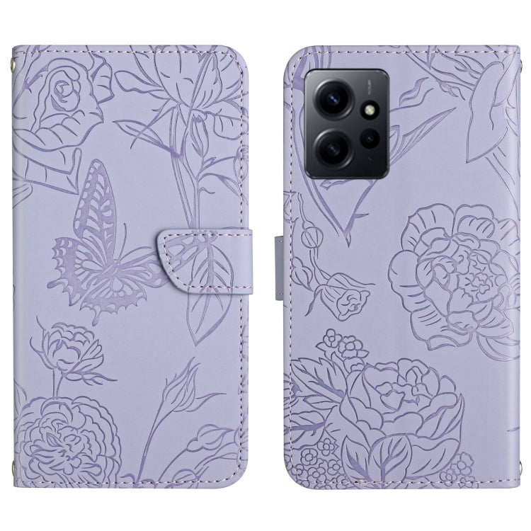 For Xiaomi Redmi Note 12 4G Global HT03 Skin Feel Butterfly Embossed Flip Leather Phone Case