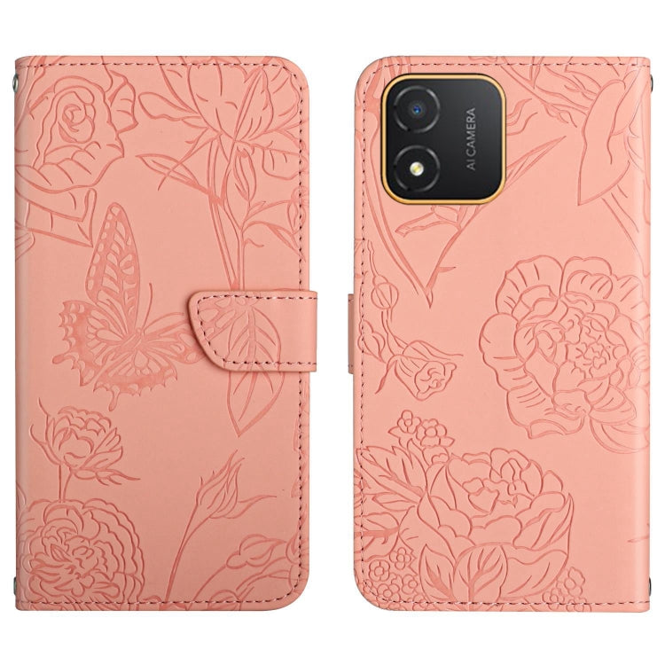 For Honor X5 4G HT03 Skin Feel Butterfly Embossed Flip Leather Phone Case